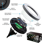 8-Pack Solar Ground Disk Lights, Warm White Waterproof LED