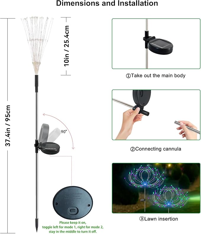 2-Pack Solar Landscape Lights for Garden