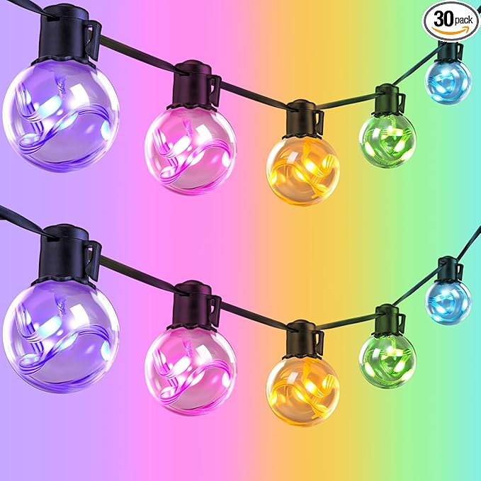 25ft LED Patio String Lights, Waterproof Outdoor