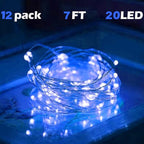 12-Pack 7ft LED Patio String Lights, Waterproof Outdoor