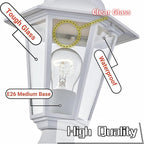 White Solar Post Lighting Fixture, Outdoor Post Lighting