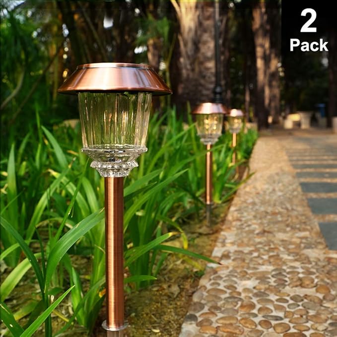 Solar Walkway Path Lights 2-Pack, Waterproof