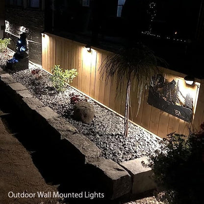 Outdoor Deck Lights LED Landscape Lighting Low Voltage 12V AC/DC Cast Aluminum Patio Post Step Lights Fence Retaining Wall Mounting Light Warm White Textured Black Finish Pack of 2
