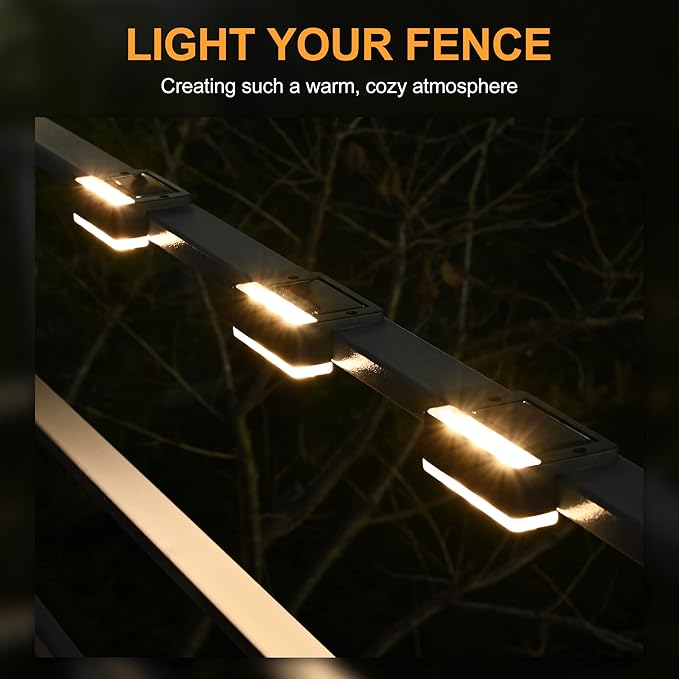 4-Pack Warm White Stair Solar Lights, Waterproof LED