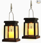 Classic Courtyard Solar Lanterns for Porch, Waterproof LED