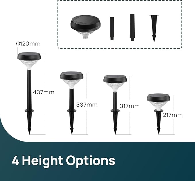Linkind Solar Pathway Lights 4 Pack, Solar Lights Outdoor, Warm White Path Waterproof for Walkway Yard Landscape Garden