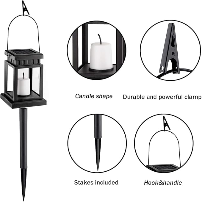 Garden Solar Lantern Set 8-Pack, Decorative Patio Lighting