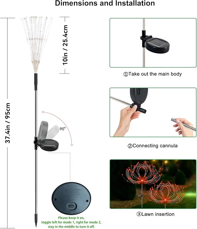 Solar Walkway Path Lights 2-Pack, Waterproof