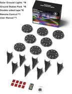 8-Pack Flat Solar Driveway Lights, Waterproof LED