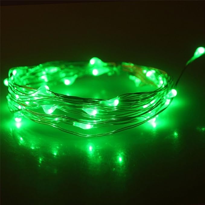 10ft Green Outdoor Edison String Lights, Weatherproof
