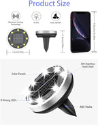 8-Pack Solar Ground Disk Lights, Cool White Waterproof LED