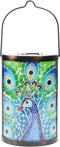 Peacock Solar Lanterns, Waterproof LED Backyard Lights