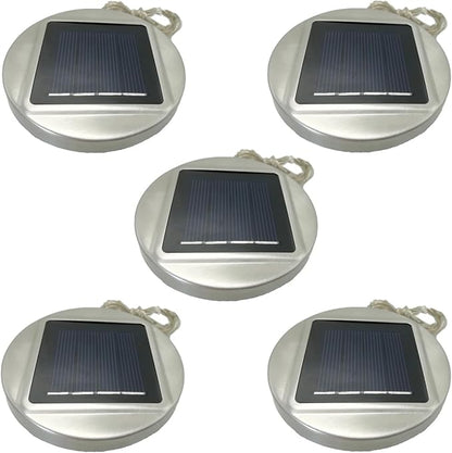 5 Pack Solar Mason Jar Lid Lights, Stainless Steel Fairy String Lights, 30 Led Outdoor Decorative Lighting For Patio, Garden, Party, Waterproof Hanging Lamps