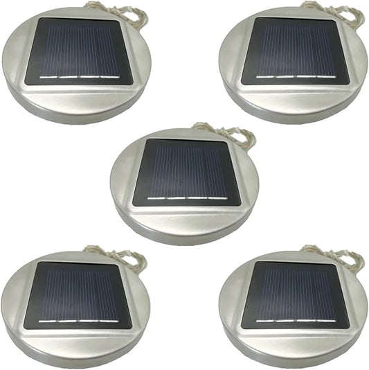 5 Pack Solar Mason Jar Lid Lights, Stainless Steel Fairy String Lights, 30 Led Outdoor Decorative Lighting For Patio, Garden, Party, Waterproof Hanging Lamps