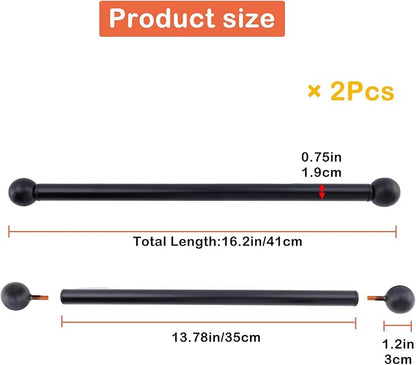Geesatis 2Pcs Lamp Post Cross Arm Ladder Rest,Cross Arm Replacement for Outdoor Lamp Posts Pole Light,Small Bronze Ball Cross arm Handle Replacement,Black Bar with Black Caps