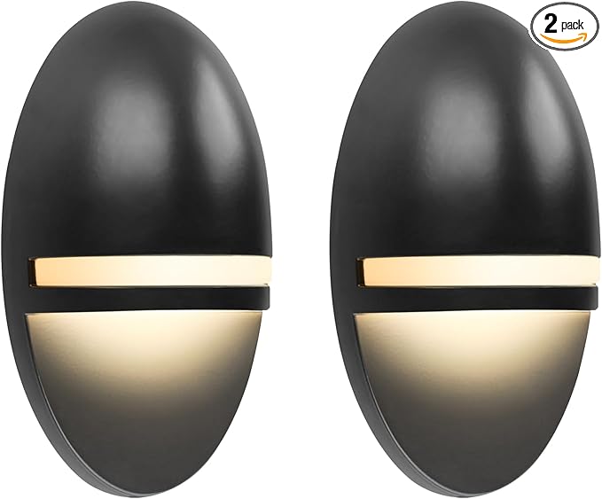 Black Solar Fence Lights, Outdoor LED