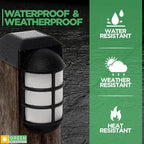 2-Pack Black Solar Fence Post Lights, Outdoor LED Caps