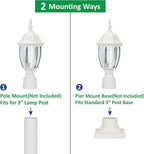 Lamp Post Light for Outdoor Posts, White Waterproof