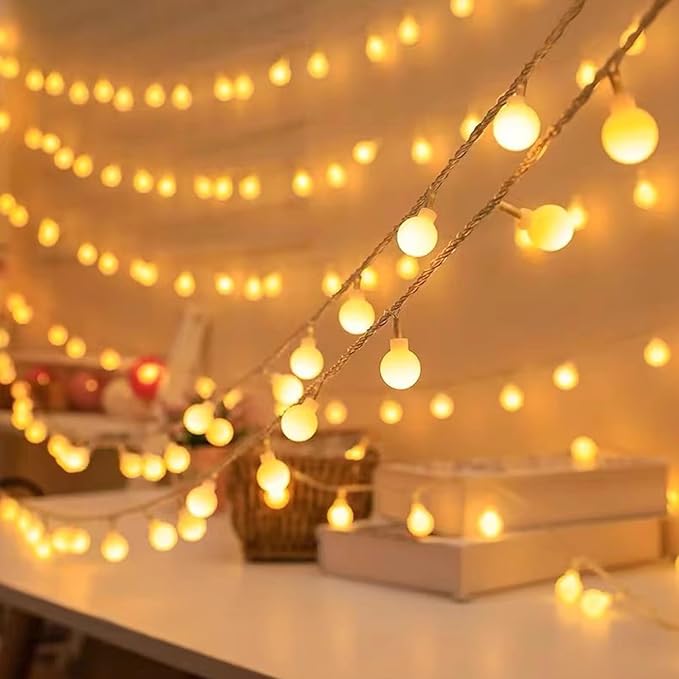 Christmas String Lights, 8ft 80 LED Waterproof Twinkle Lights