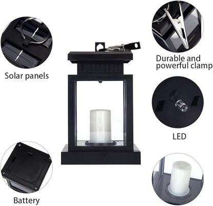 TOPCHANCES Solar Mason Jar Lights, Outdoor Lantern Hanging Lights Lamp Solar String Lights,IP44 Waterproof, Built-in 600 mAh Rechargeable Battery for Garden Patio Courtyard (Candles)