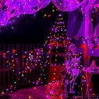 50 LED Halloween Twinkle Lights, 16ft Waterproof for Porch