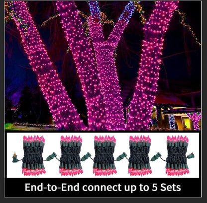 LAMPHOME Pink Christmas String Lights, 100 Count 20Ft Incandescent Mini Valentine's Lights, Waterproof Pink Lights for Indoor Valentine's Day Garland Wedding Party Xmas Tree Galentine's Day Decoration