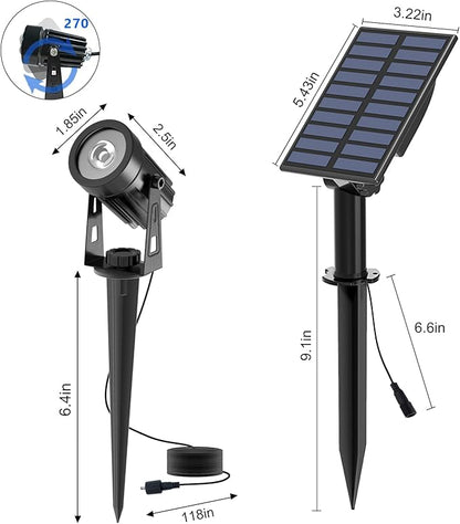 T-SUN Color Changing Solar Lights for Outside,Solar Spot Lights Outdoor Waterproof, Dual Head LED Landscape Spotlights for Garden, Pond, Yard, Trees, Pathway(RGB)