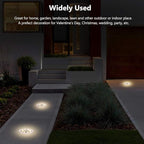 4-Pack Warm White In-Ground Solar Lights, Flat LED Walkway