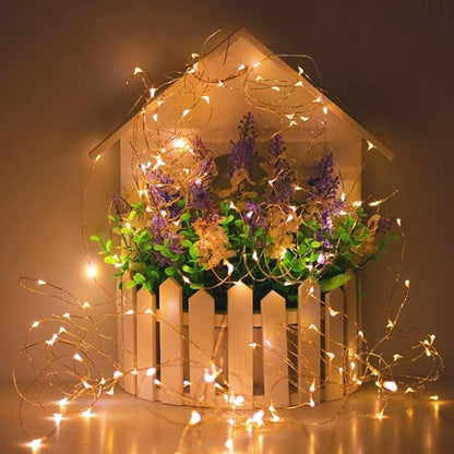 Twinkle Star 300LED 99FT Copper Wire String Lights Battery Operated 8 Modes Fairy Lights with Remote Waterproof Fairy String Lights for Outdoor Christmas Lights Wedding Party Decoration Warm White