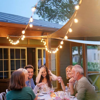 Outdoor String Lights 48ft with 23+2 Spare Bulbs, Shatterproof Dimmable Waterproof, LED 1W 60LM 2200K Warm Glow for Indoor/Outdoor Decoration and Lighting -Black Wire