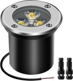 Warm White Flat Solar Garden Lights, Waterproof LED