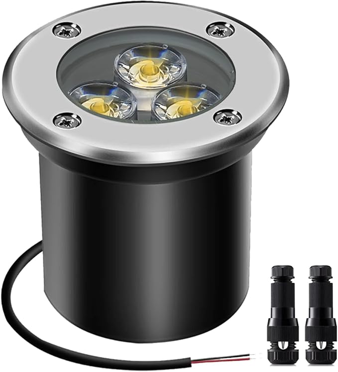 Warm White Flat Solar Garden Lights, Waterproof LED