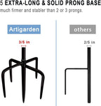 Outdoor Shepherd Hooks 60 inch Tall for Bird Feeder (2 Packs), Adjustable Metal Garden Poles for Hanging Plants Solar Light Lantern, Bright Black