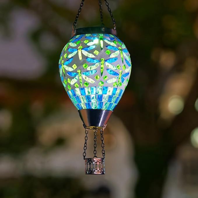 Solar Dragonfly Lanterns, Patio Hanging LED Decor