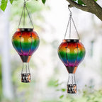 Metal Hanging Solar Lanterns for Garden, Waterproof LED
