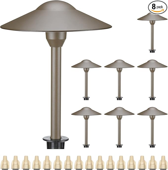 Warm White Solar Path Lights, Outdoor Driveway LED
