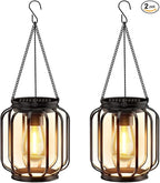 Backyard Solar Hanging Lanterns 2-Pack, Classic Backyard Decor