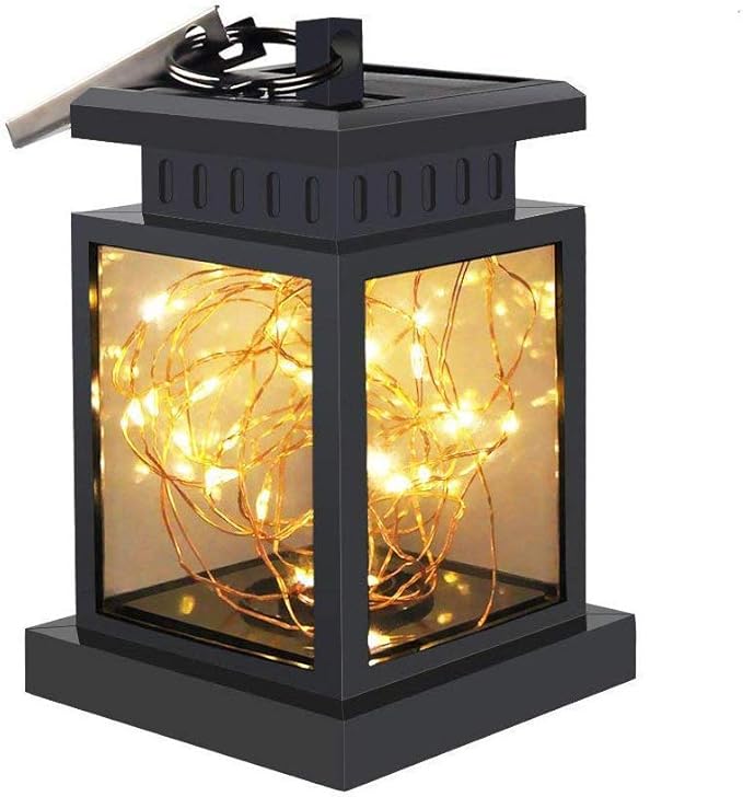 TOPCHANCES Solar Mason Jar Lights, Outdoor Lantern Hanging Lights Lamp Solar String Lights,IP44 Waterproof, Built-in 600 mAh Rechargeable Battery for Garden Patio Courtyard (Stars)