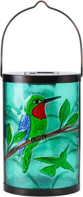 Hummingbird Solar Lantern Set, Metal Porch Lighting