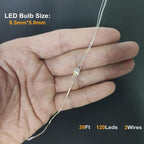 2-Pack 240 LED Christmas Twinkle Lights, 78ft Waterproof for Backyard