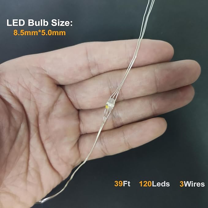 2-Pack 240 LED Christmas Twinkle Lights, 78ft Waterproof for Backyard