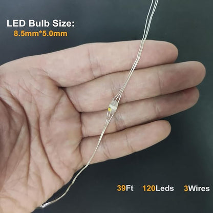 2-Pack 240 LED Christmas Twinkle Lights, 78ft Waterproof for Backyard