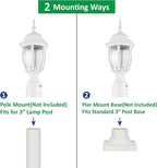 Outdoor Post Lighting Fixture, White Weatherproof Post Light