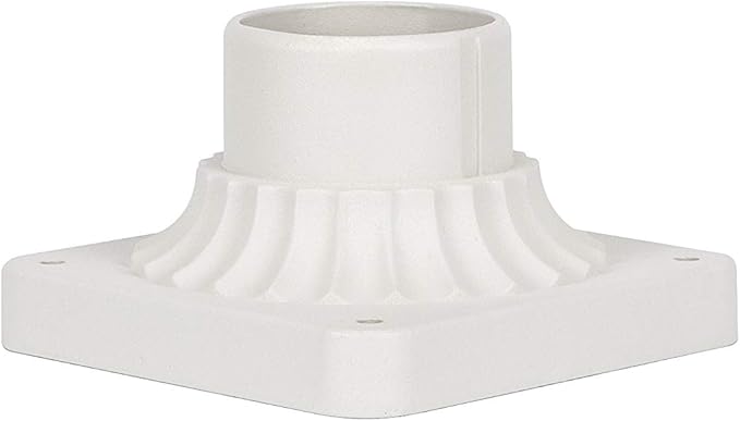 LIT-PaTH Outdoor Post Light Mounting Base, Pier Mount Base with White Finish, 2-Pack