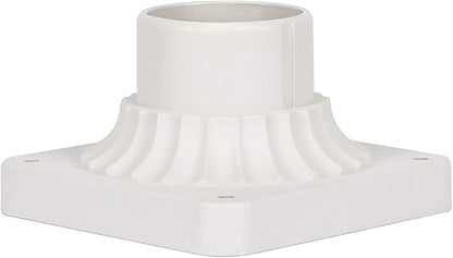 LIT-PaTH Outdoor Post Light Mounting Base, Pier Mount Base with White Finish, 2-Pack