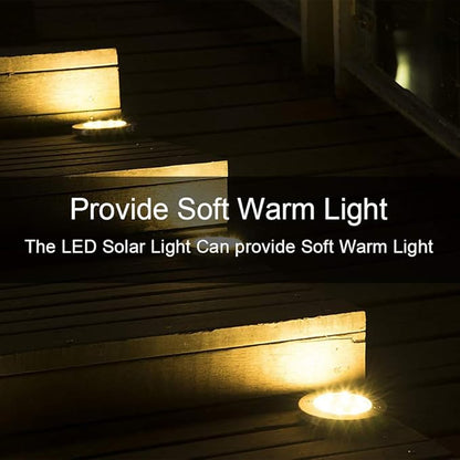 ZGWJ 8 Pack Solar Ground Lights,8 LED Solar Garden Lights Outdoor Waterproof Landscape Lighting for Yard Walkway Patio Lawn Driveway Decoration Warm White