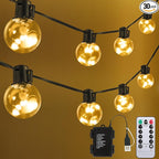 Warm White Patio String Lights, 22ft Weatherproof LED