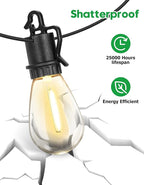 Patio String Lights, 200ft Weatherproof LED