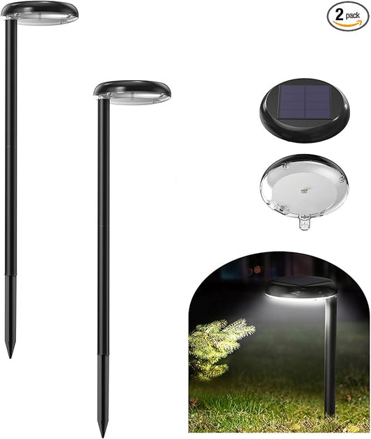 Solar Pathway Lights - Super Bright 300 Lumens with 2-in-1 Warm White & Daylight Color, Solar Path Lights for Pathway, Sidewalk, Driveway, Garden,Parterre etc,Landscape Lighting (2-Pack)
