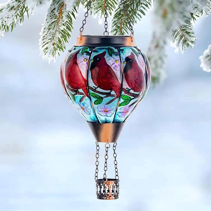 Cardinal Solar Patio Lanterns, Rustic Waterproof LED